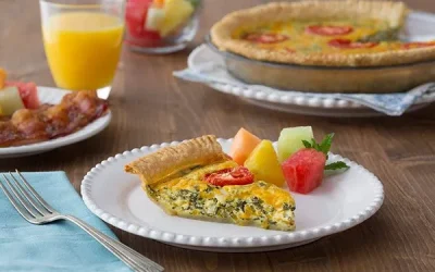Cheesy Spinach & Tomato Quiche
